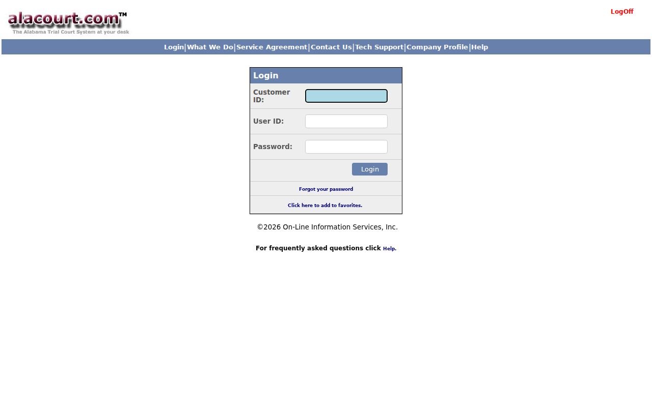 Dallas County case search AlaCourt subscriber service