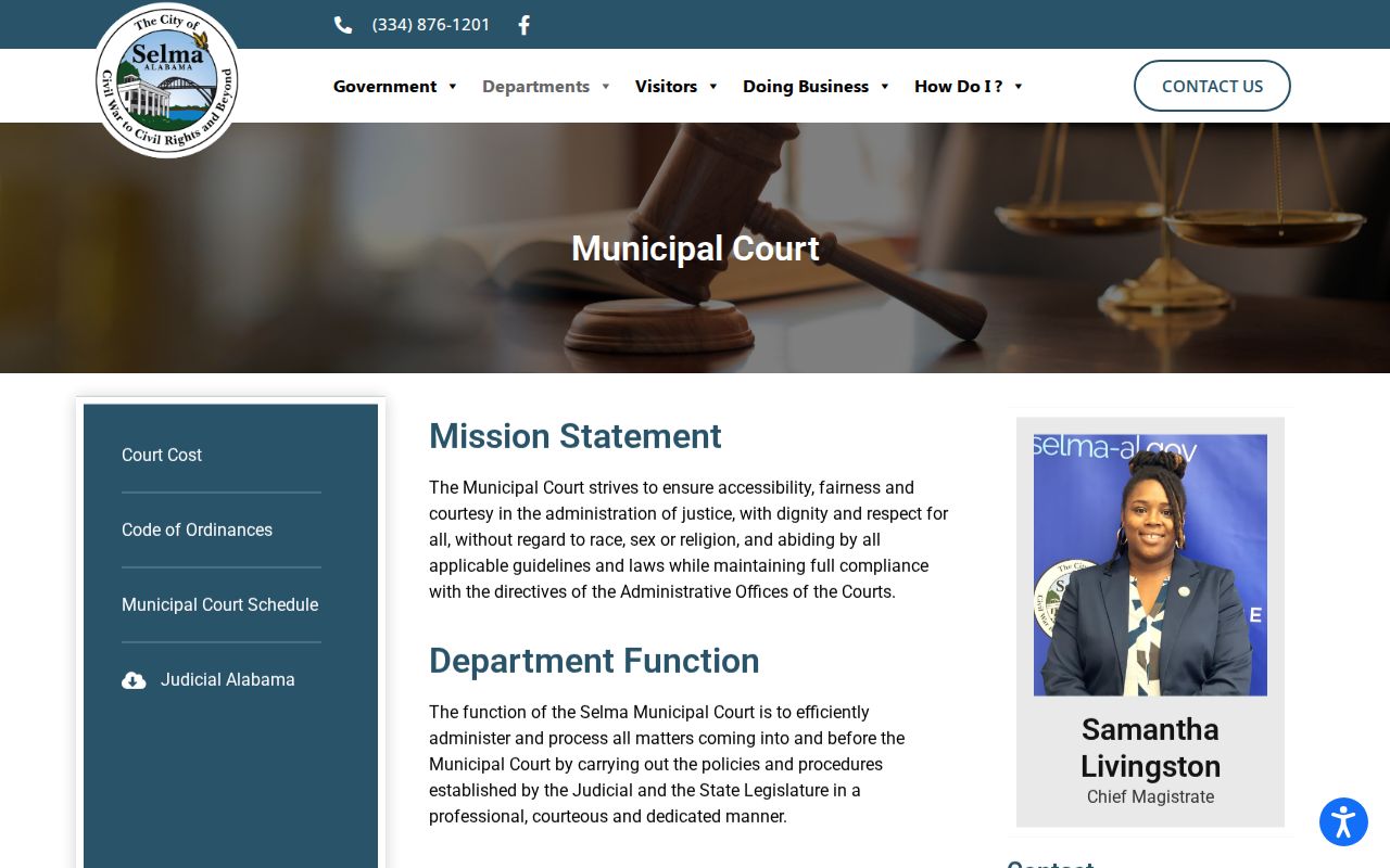 Selma court docket Municipal Court contact source